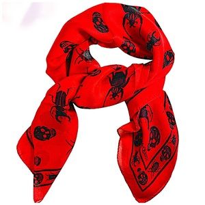 Authentic Alexander McQueen Silk Beetles & Skulls Wrap/Scarf